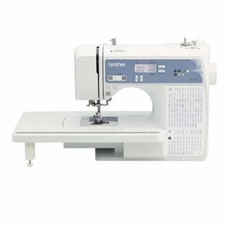Brother sewing machine with digital display and extension table.
