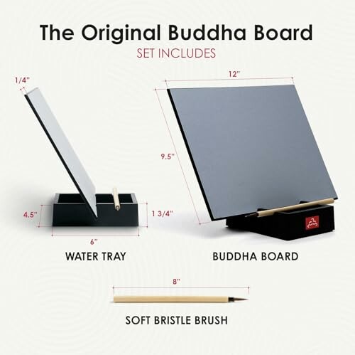 Buddha Board set with board, water tray, and brush.