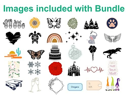 A collection of various images including plants, animals, and symbols