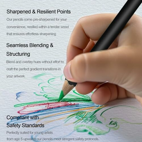 Colored pencil drawing showcasing vibrant colors and intricate designs.