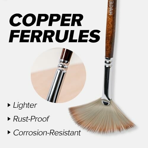 Copper ferrules brush with features like lighter, rust-proof, and corrosion-resistant.