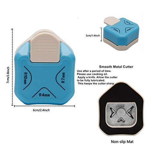 Corner cutter tool with dimensions and instructions.
