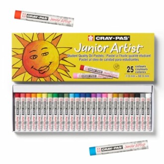 Cray-Pas Junior Artist oil pastels set with 25 colors.