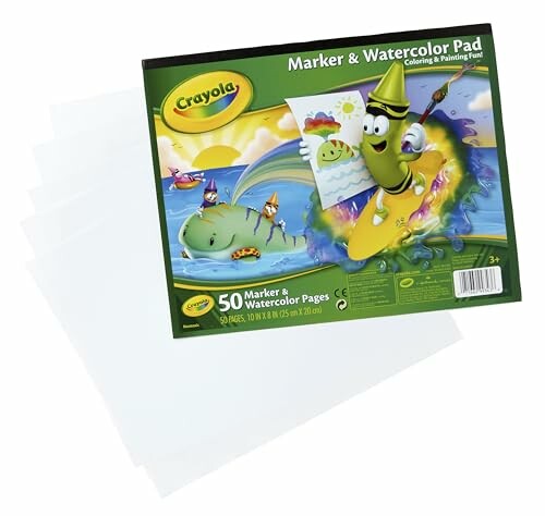 Crayola Marker and Watercolor Pad with colorful cover illustration.