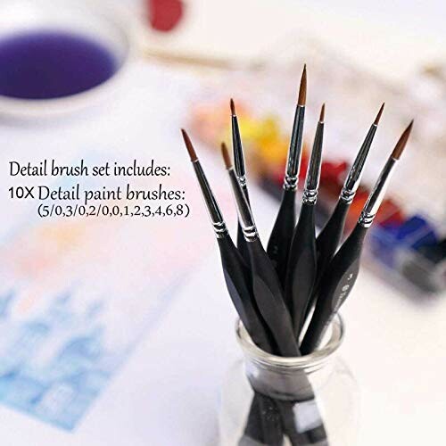 Golden Maple Detail Paint Brushes Set