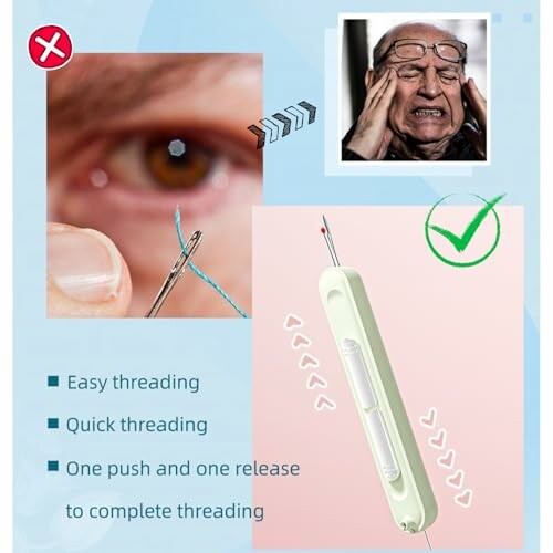 Comparison of manual threading and easy threading tool.