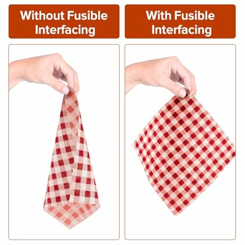 Comparison of fabric with and without fusible interfacing.