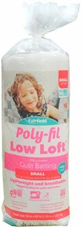 Fairfield Poly-Fil Low Loft quilt batting package.