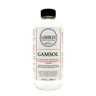 Gamsol odorless mineral spirits bottle.