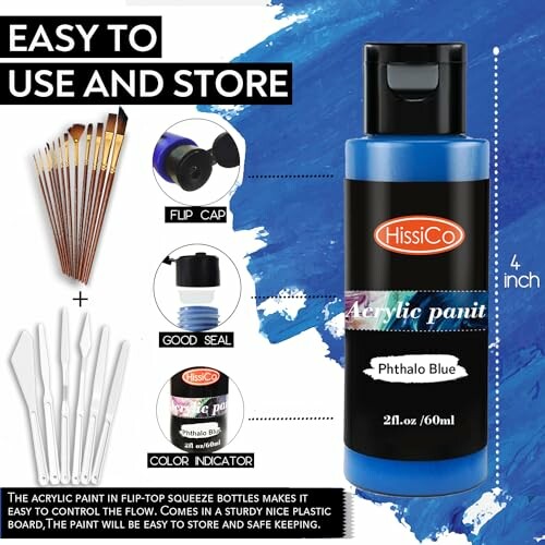 HissiCo 55PCS Acrylic Paint Set