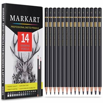 Set of 14 Markart professional sketch pencils for artists.