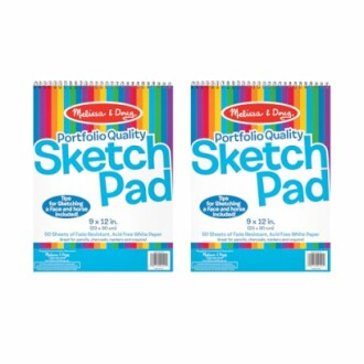 Two Melissa & Doug sketch pads with 50 sheets each, 9 x 12 inches.