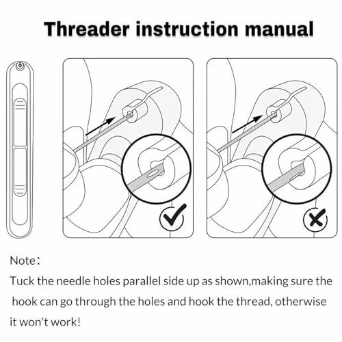 Needle threader instruction manual with images and text.