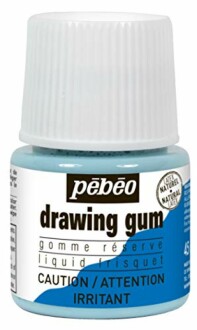 Pebeo drawing gum bottle with caution label