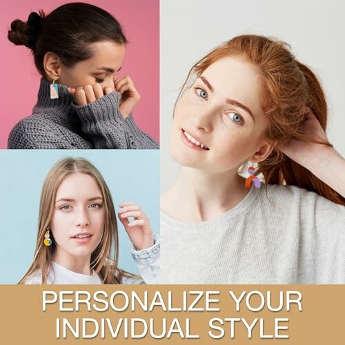 Three women showcasing different earrings with text 'Personalize Your Individual Style'.
