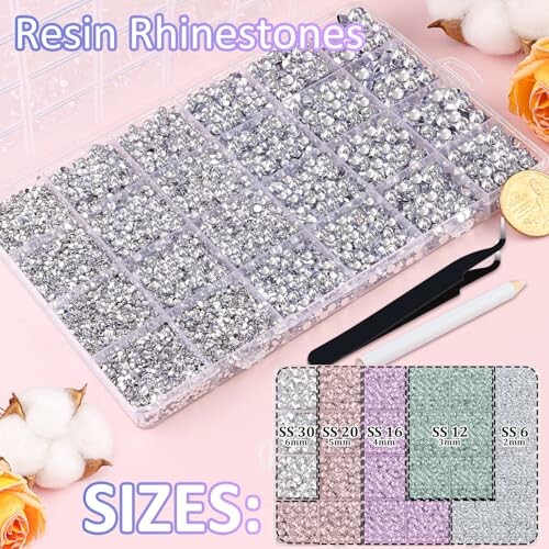 TINKRSTUFF 32000Pcs Resin Rhinestones
