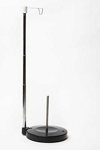 Tall black paper towel holder with adjustable arm