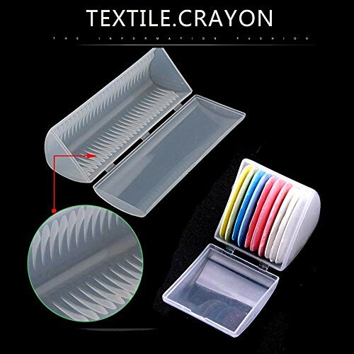 Open textile crayon storage case with crayons inside.