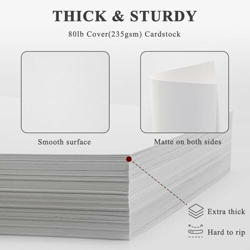 Thick and sturdy cardstock with smooth and matte surfaces.