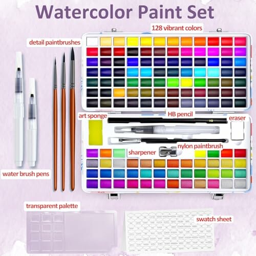 Caliart 128 Colors Watercolor Paint Set