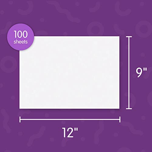 White cardstock paper, 100 sheets, 12 by 9 inches.