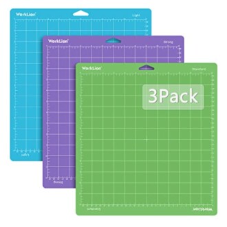 Set of three WorkLion cutting mats in green, purple, and blue.